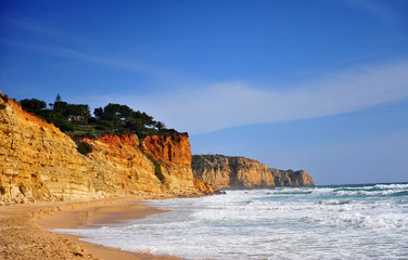 Fototapeta na wymiar Beautiful beach of Lagos, Algarve province