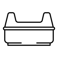 Cat basket icon. Outline cat basket vector icon for web design isolated on white background