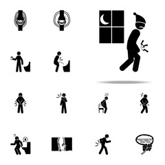 nocturia, prostatitis icon. Pain People icons universal set for web and mobile