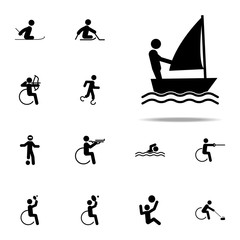 disabled sport sail icon. paralympic icons universal set for web and mobile