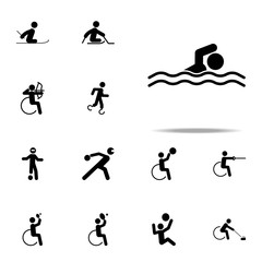 disabled sport swim icon. paralympic icons universal set for web and mobile