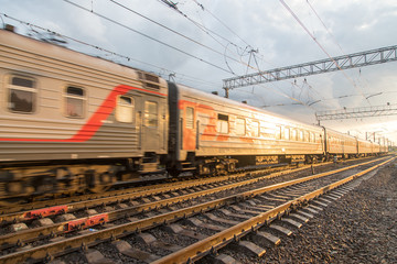 Obraz premium train at the railway station