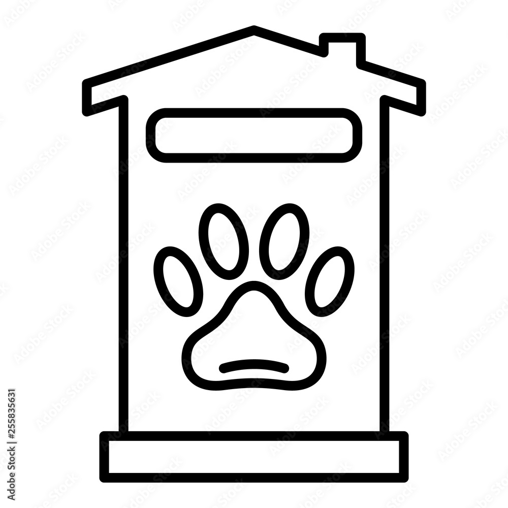 Wall mural pet hotel house icon. outline pet hotel house vector icon for web design isolated on white backgroun