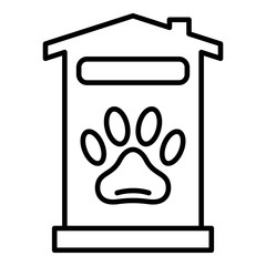 Pet hotel house icon. Outline pet hotel house vector icon for web design isolated on white background