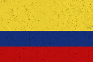colombia flag on concrete wall