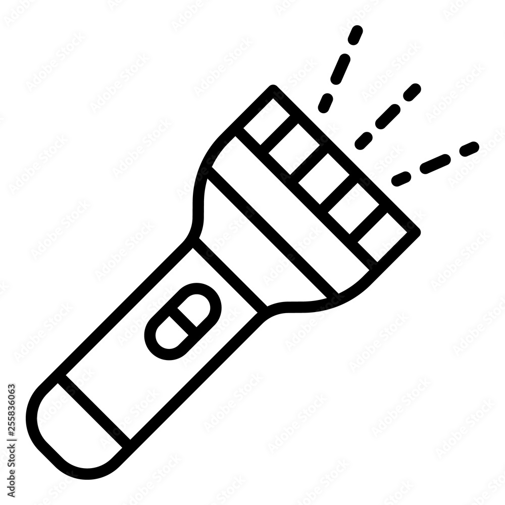 Poster led flashlight icon. outline led flashlight vector icon for web design isolated on white background