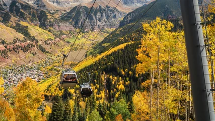 Wandcirkels Gondels Autumn in Telluride Colorado - Gondola  © Craig Zerbe