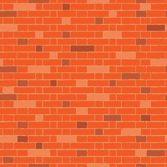 Red- brown old brick wall seamless pattern. Industrial background, design element. Vector illustration.