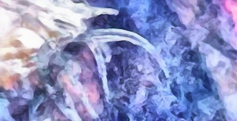 Creative painting pictorial art. Colorful wallpaper in modern style. Abstract texture background. Digital artwork for graphic design or prints on canvas. Stock. Can be used as conceptual pattern.