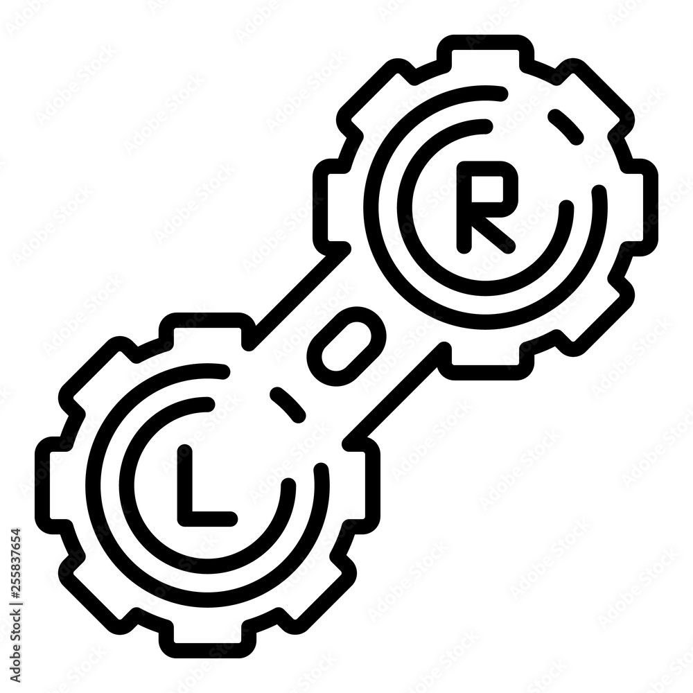 Poster left right lens box icon. outline left right lens box vector icon for web design isolated on white b