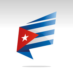 New abstract Cuba flag origami logo icon button label vector