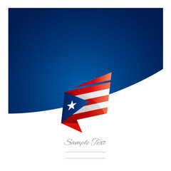 New abstract Puerto Rico flag origami blue background vector