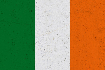 Ireland flag on concrete wall