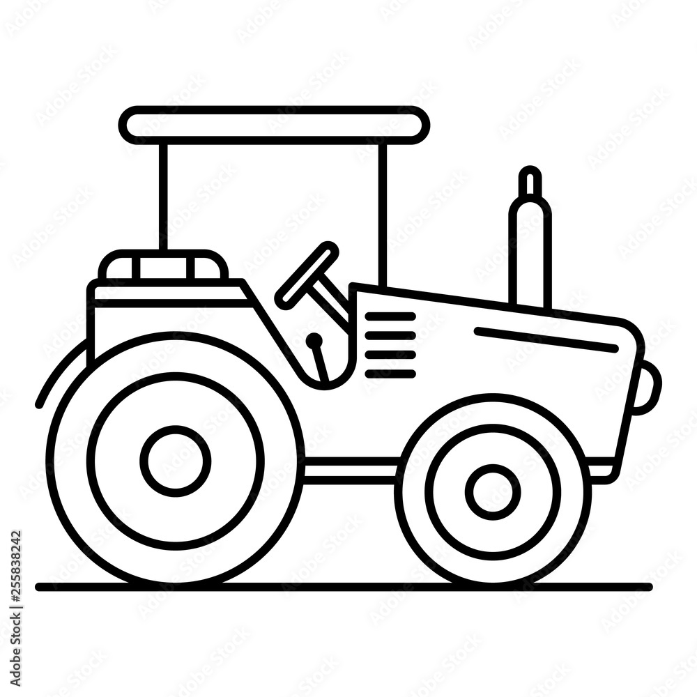 Poster modern tractor icon. outline modern tractor vector icon for web design isolated on white background