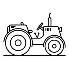 Farm tractor icon. Outline farm tractor vector icon for web design isolated on white background