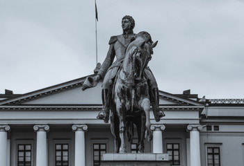 Obraz premium Oslo Norwegia Norway Norge statue statua monument posąg