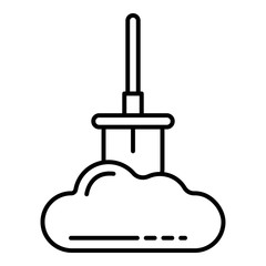 Garden shovel icon. Outline garden shovel vector icon for web design isolated on white background