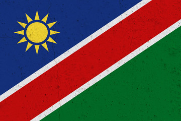 Namibia flag on concrete wall
