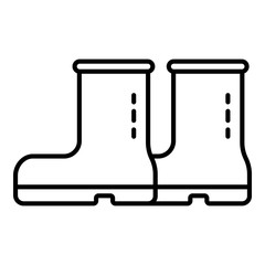 Rubber boots icon. Outline rubber boots vector icon for web design isolated on white background