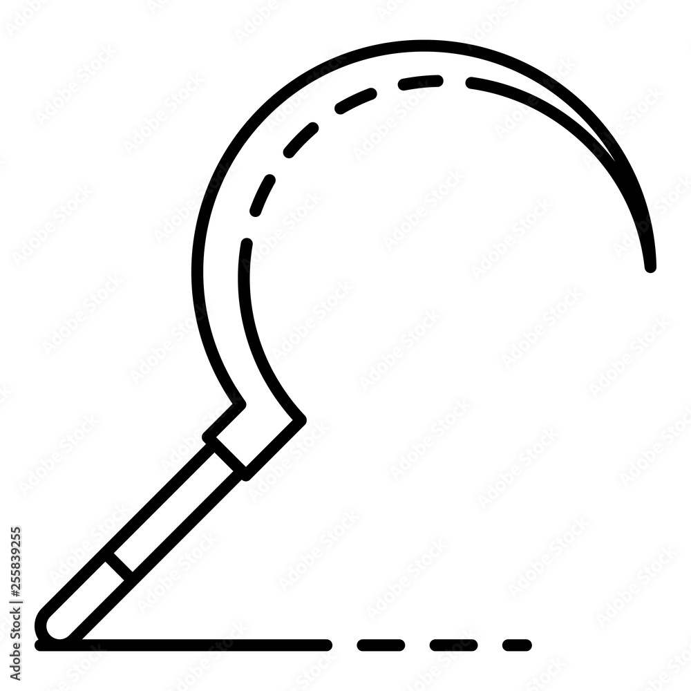 Poster sickle icon. outline sickle vector icon for web design isolated on white background