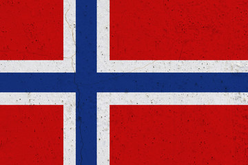 Norway flag on concrete wall
