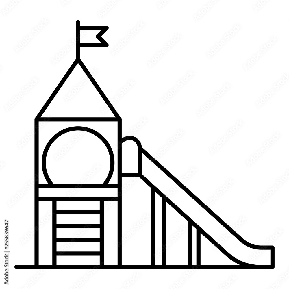 Aufkleber kid tower playground icon. outline kid tower playground vector icon for web design isolated on white