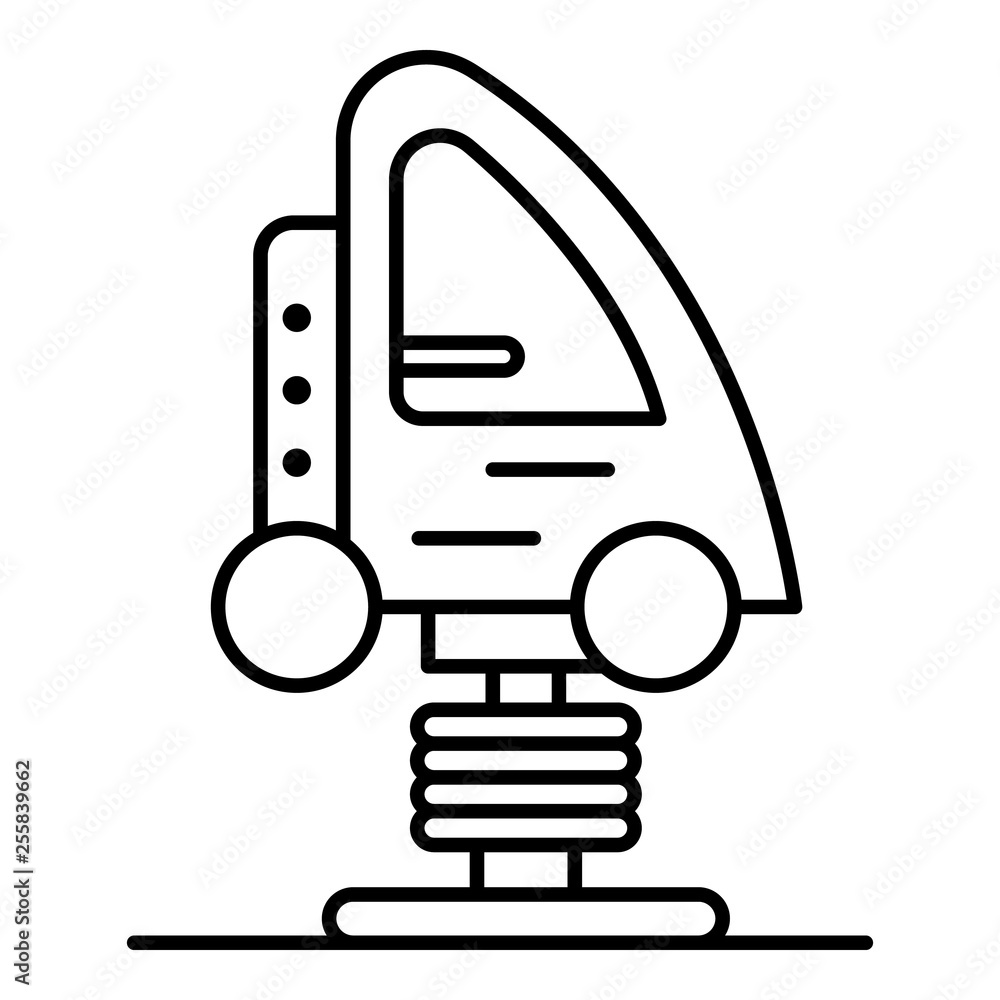 Poster car kid on spring icon. outline car kid on spring vector icon for web design isolated on white backg