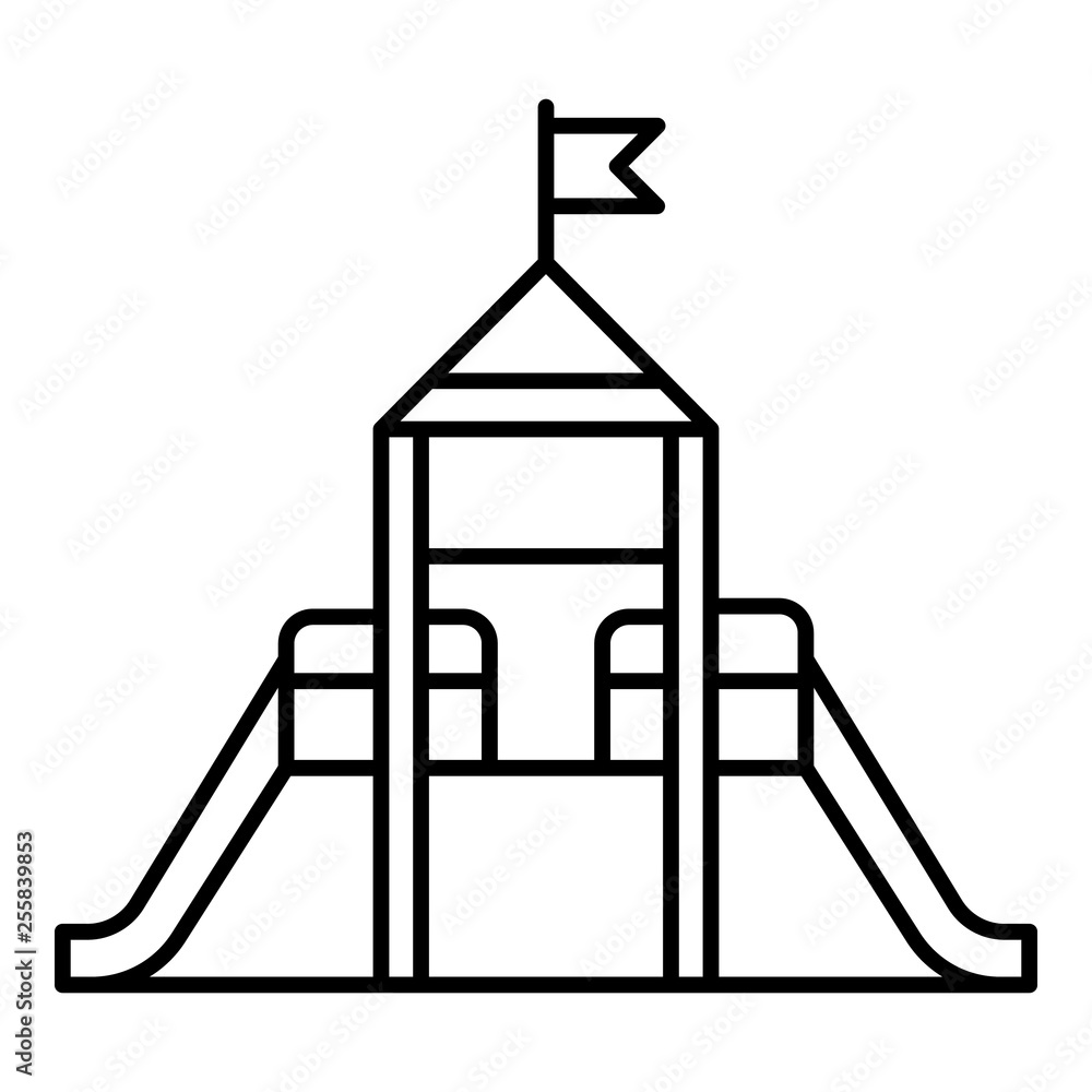 Poster fun kid slide icon. outline fun kid slide vector icon for web design isolated on white background