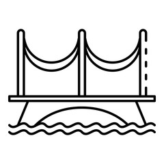 River bridge icon. Outline river bridge vector icon for web design isolated on white background