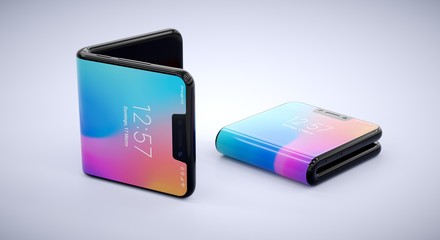  Image of two folding smartphones. The foldable phones are here.