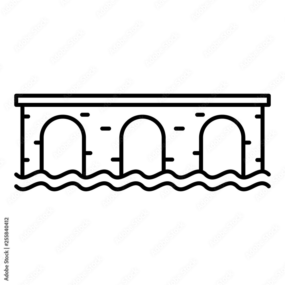 Poster ancient bridge icon. outline ancient bridge vector icon for web design isolated on white background
