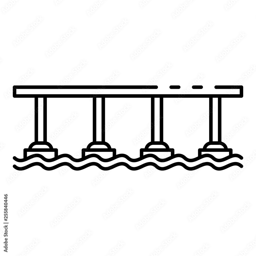 Poster pillar bridge icon. outline pillar bridge vector icon for web design isolated on white background