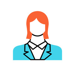 Employee Woman Flat Vector Icon