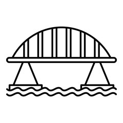 Viaduct bridge icon. Outline viaduct bridge vector icon for web design isolated on white background