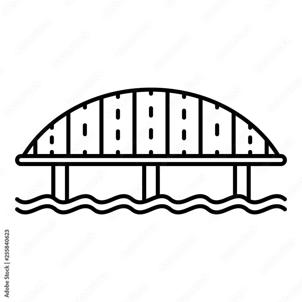 Poster highway bridge icon. outline highway bridge vector icon for web design isolated on white background