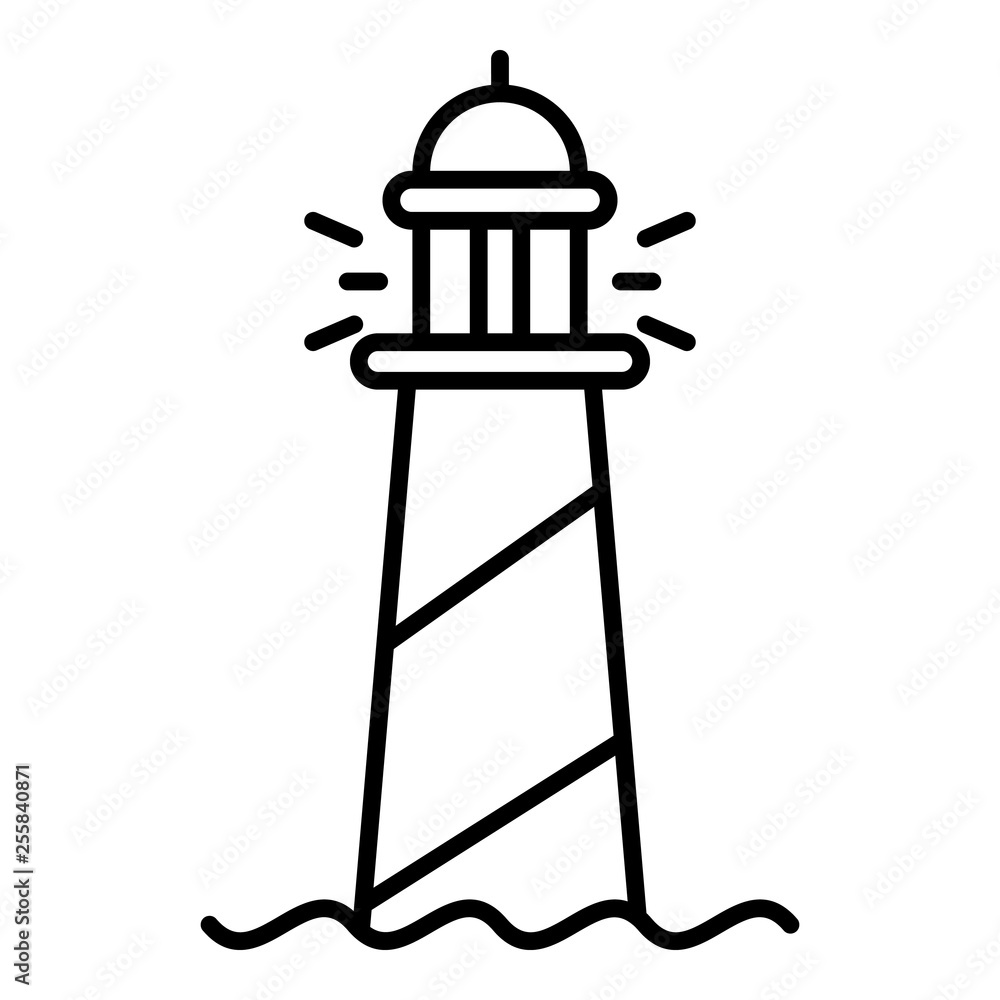 Poster striped lighthouse icon. outline striped lighthouse vector icon for web design isolated on white bac