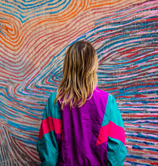 Young woman in Blazer of 90s style