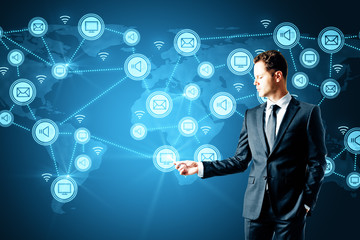 Social network and communication concept