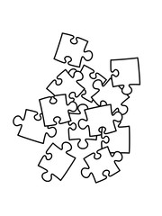 puzzle kontur viele teile haufen teil puzzlespiel puzzleteil puzzlest&uuml;ck puzzeln form logo spa&szlig; bild design cool umriss hobby