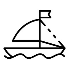 Toy ship icon. Outline toy ship vector icon for web design isolated on white background