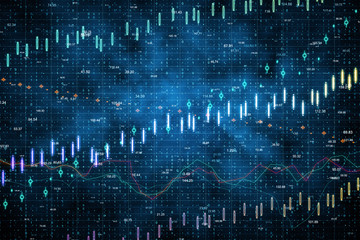 Glowing forex chart backdrop