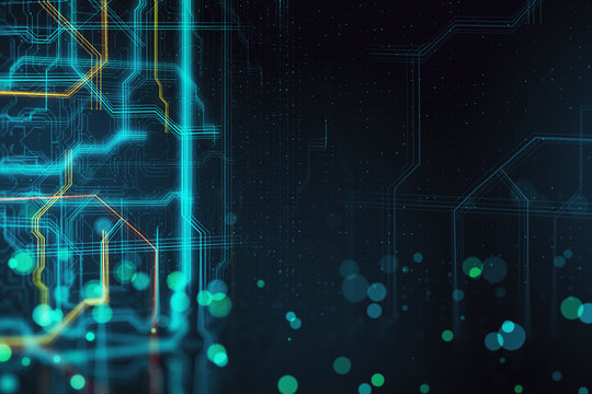 Blurry circuit wallpaper - Powered by Adobe