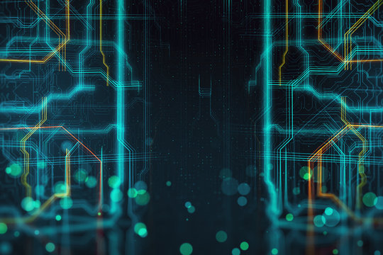 Blurry circuit background - Powered by Adobe