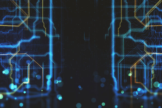 Blurry circuit backdrop - Powered by Adobe