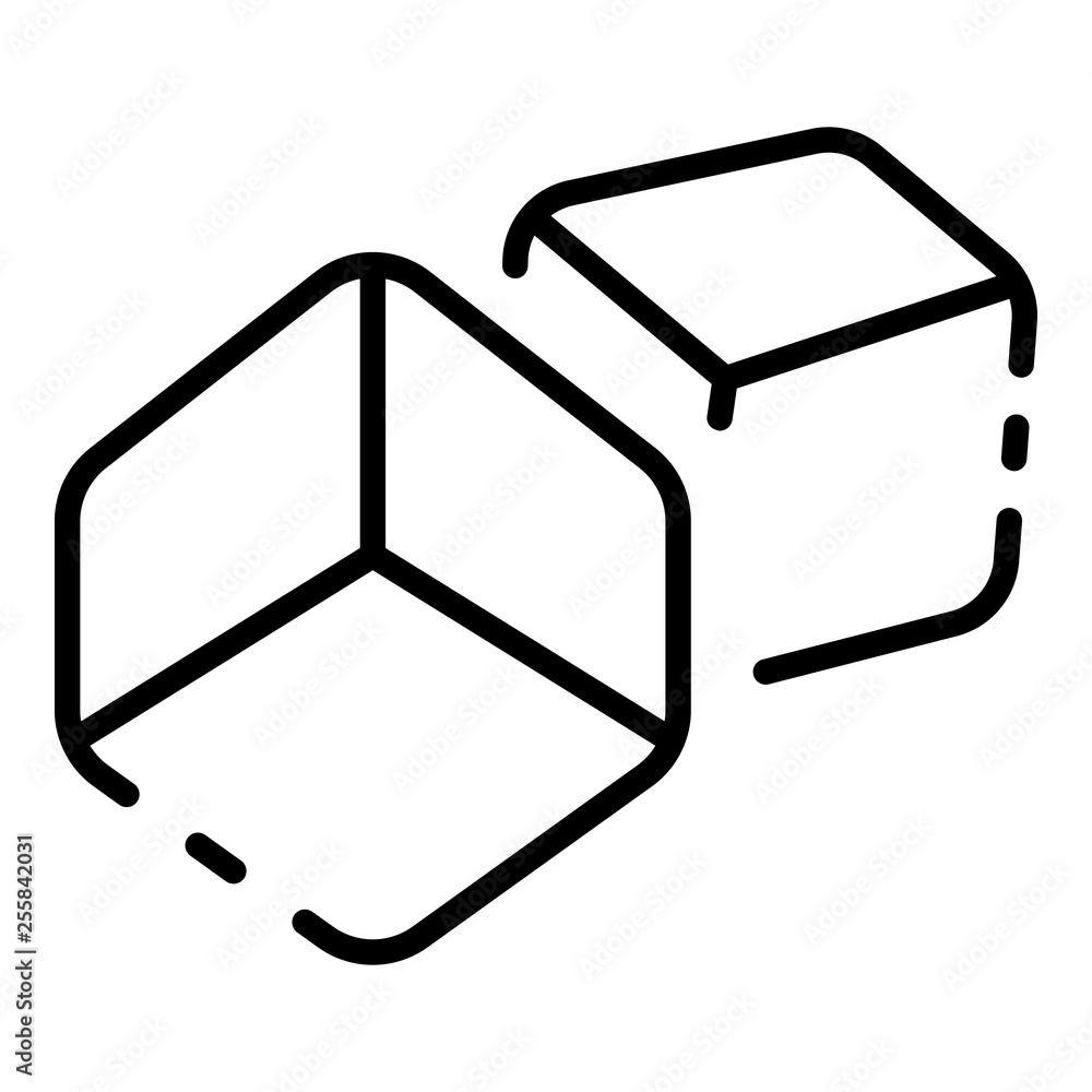 Aufkleber cube toy icon. outline cube toy vector icon for web design isolated on white background