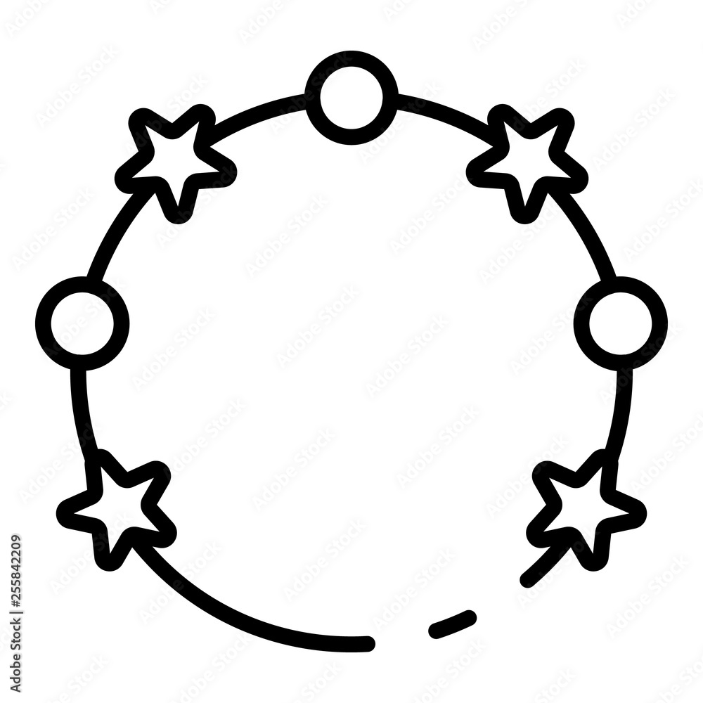 Poster crib toy circle icon. outline crib toy circle vector icon for web design isolated on white backgroun