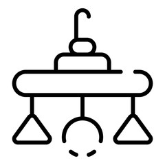 Crib plastic toy icon. Outline crib plastic toy vector icon for web design isolated on white background