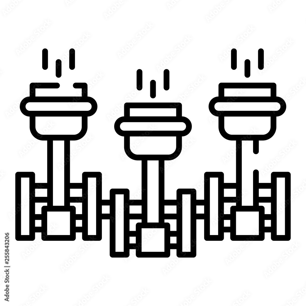 Poster motor piston icon. outline motor piston vector icon for web design isolated on white background