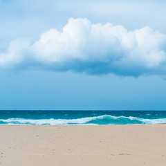 idyllic seaside landscape during sunny day, beautiful intense colours
