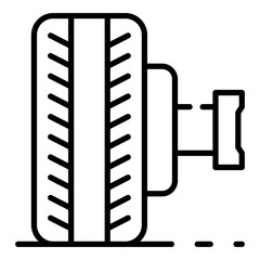 Car tire icon. Outline car tire vector icon for web design isolated on white background